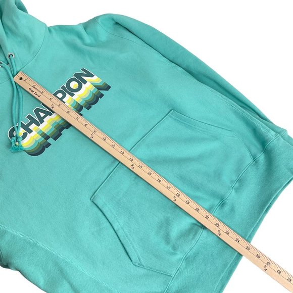 Champion Hoodie Lg & Med Shorts Set Ink Shadow Reverse Weave Hoodie Teal Nw - Picture 8 of 12